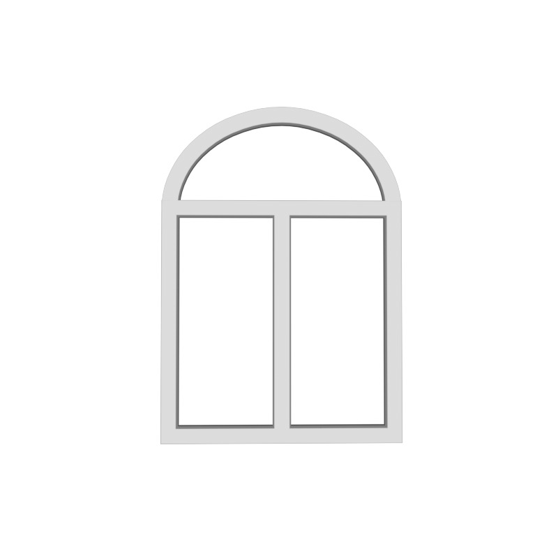 Арочное пластиковое окно №11, 1100X800
